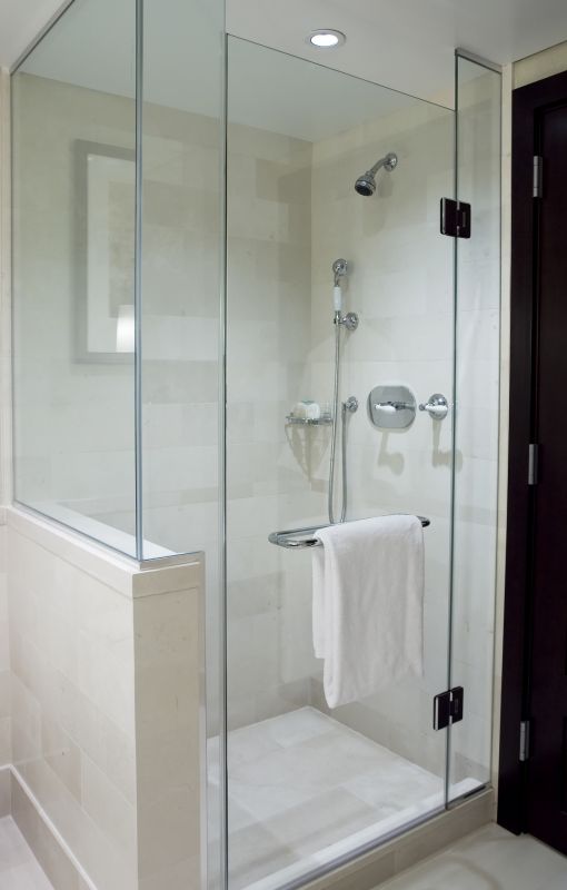 Corner Shower with Modern Fixtures